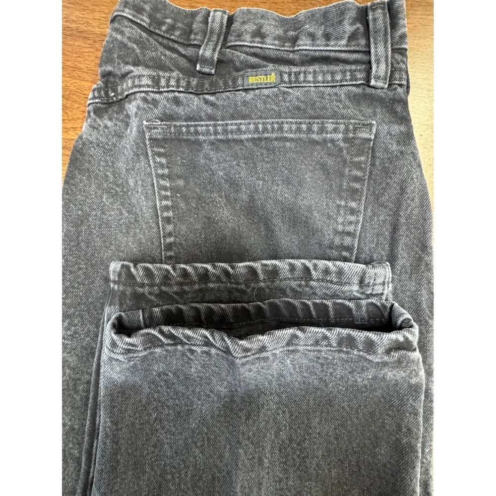 Rustler Jeans Black Regular Fit Straight Leg Denim Pants 87634CB 40x29